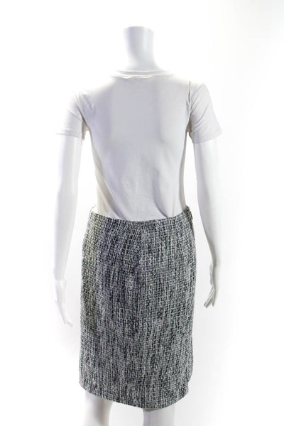 Karl Lagerfeld Womens Black White Textured Lined Pencil Skirt Size 2