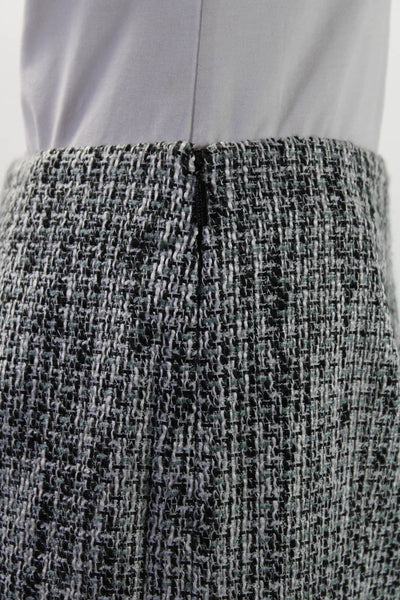 Karl Lagerfeld Womens Black White Textured Lined Pencil Skirt Size 2