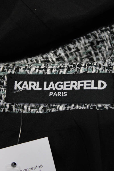 Karl Lagerfeld Womens Black White Textured Lined Pencil Skirt Size 2