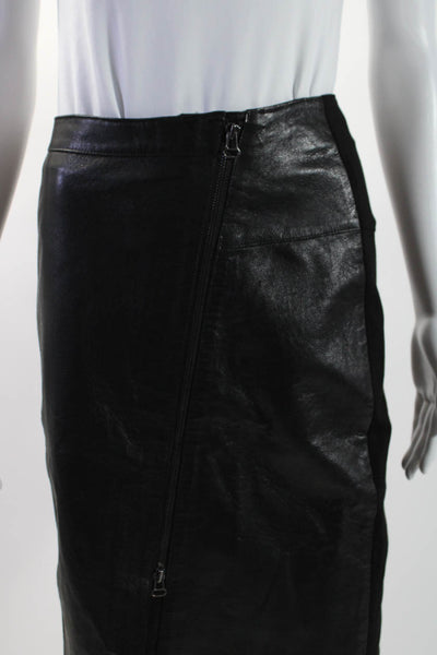 Neiman Marcus Canda C&A Womens Black Leather Front Zip Pencil Skirt Size S lot 2