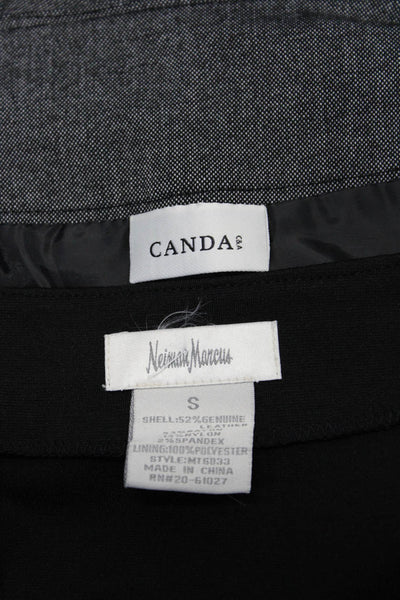 Neiman Marcus Canda C&A Womens Black Leather Front Zip Pencil Skirt Size S lot 2