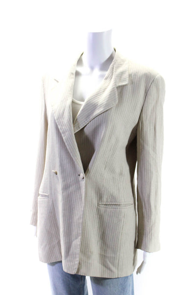 Escada Margaretha Ley Womens Blazer Jacket Beige Wool Blend Size EUR 40