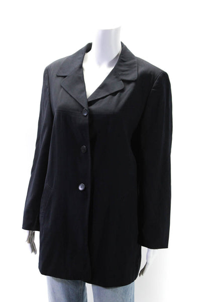 Escada Sport Womens Button Down Suit Jacket Black Wool Size EUR 40