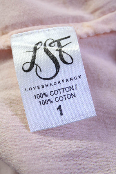 Love Shack Fancy Womens Cotton Braided Trim Halter Long Sundress Pink Size 1