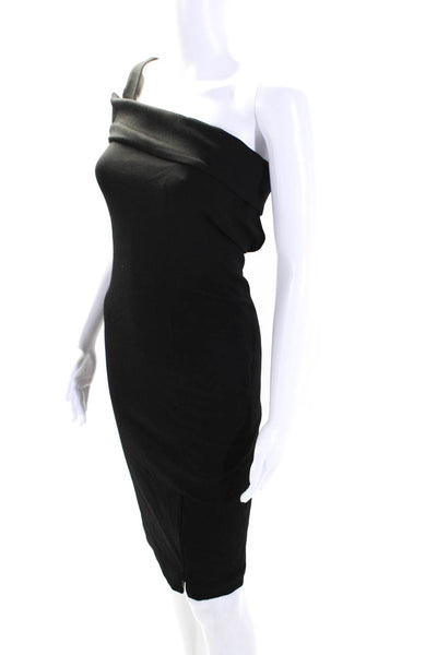 Nicholas Womens One Shoulder Sleeveless Body Con Dress Black Size 4