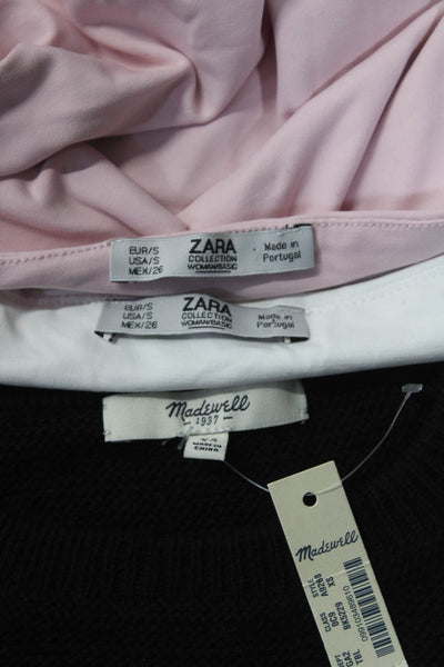 Zara Madewell Womens Tank Tops Sweater Black White Pink Size XS Small Lot 3