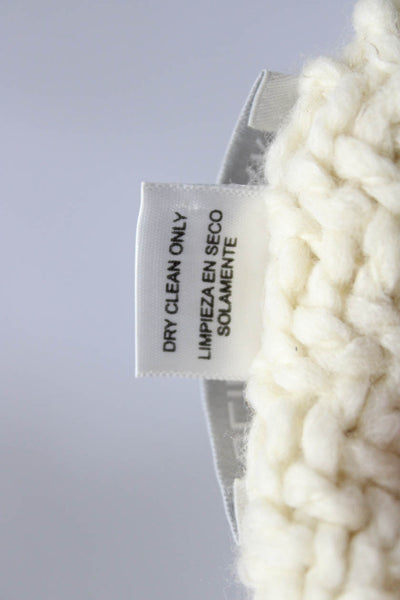 Juliette Jake Womens Chunky Knit Side Split Turtleneck Sweater Cream Size Small