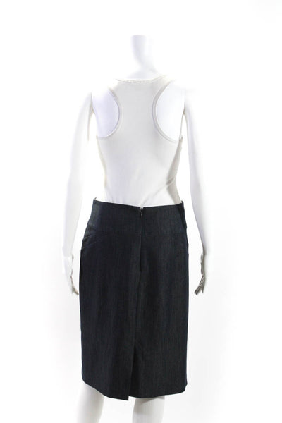 Calvin Klein Womens Two Button Light Skirt Suit Ink Blue Size 8/10