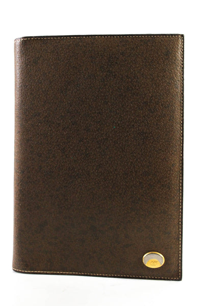 Gucci Unisex Leather Gold Tone Logo Address Book Notebook 8.5" x 6"