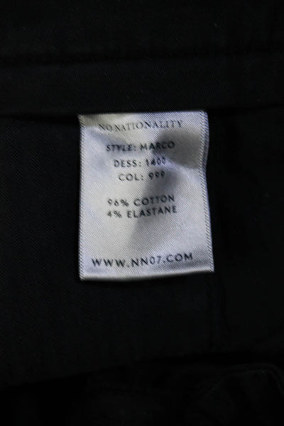 No Nationality Mens Black Cotton Flat Front Straight Leg Marco Pants Size 32X32