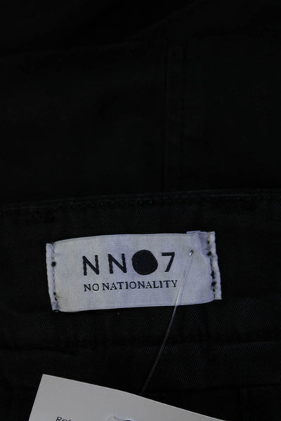 No Nationality Mens Black Cotton Flat Front Straight Leg Marco Pants Size 32X32