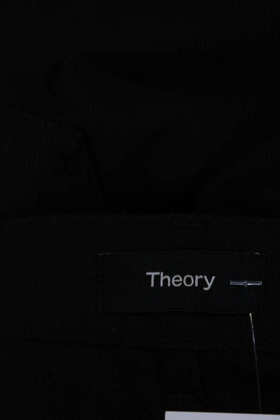 Theory Mens Solid Black Cotton Flat Front Straight Leg Pants Size 31