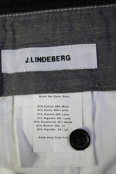 J. Lindeberg Mens Black Textured Cotton Wool Pleated Straight Dress Pants Size50