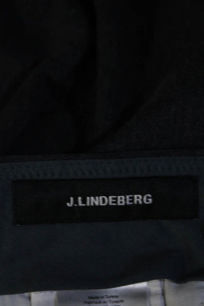 J. Lindeberg Mens Pleated Straight Chaze Flannel Twill Dress Pants Gray 32x32