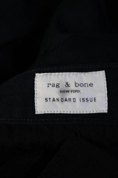 Rag & Bone Mens Zipper Fly Standard Issue Straight Leg Pants Navy Cotton Size 32