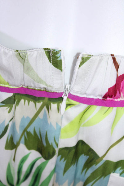 Le Superbe Womens Floral Print Zip Up High-Rise Wide Leg Pants Multicolor Size 6