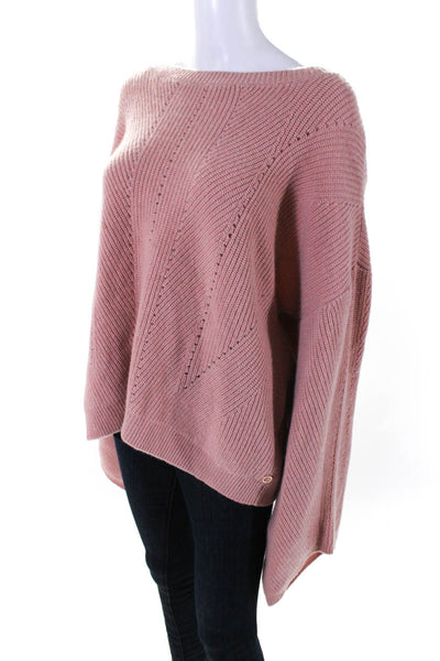 Maison De Papillon Womens Mauve Cashmere Crew Neck Pullover Sweater Top Size L