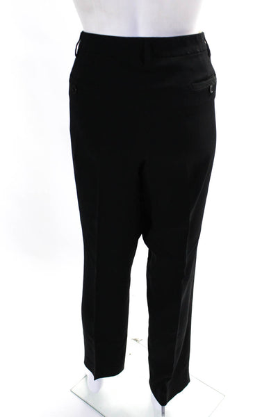 Etro Womens Mid Rise Slim Leg Pleated Dress Pants Black Size IT 48