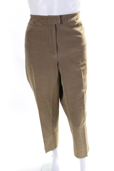 Piazza Sempione Womens Brigitte Mid Rise Slim Leg Pleated Khaki Pants Beige IT50