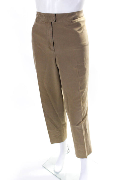 Piazza Sempione Womens Brigitte Mid Rise Slim Leg Pleated Khaki Pants Beige IT50