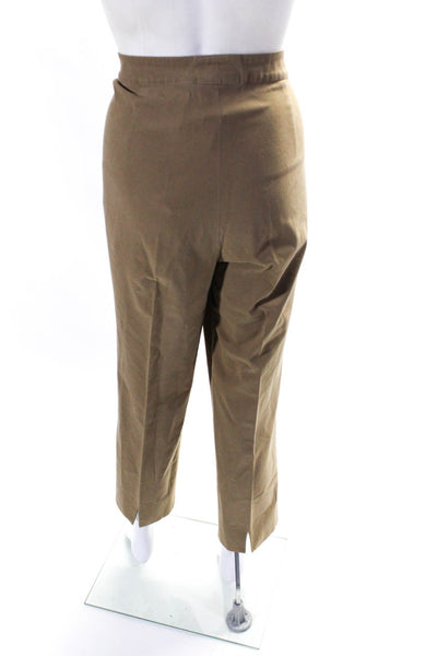 Piazza Sempione Womens Brigitte Mid Rise Slim Leg Pleated Khaki Pants Beige IT50