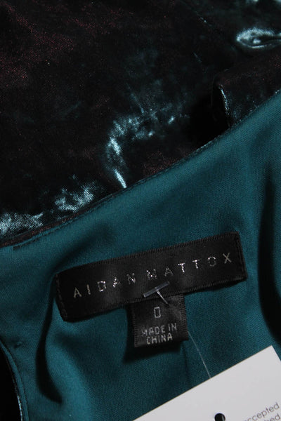 Aidan Mattox Womens Dark Teal Embellished Cold Shoulder Shift Dress Size 0