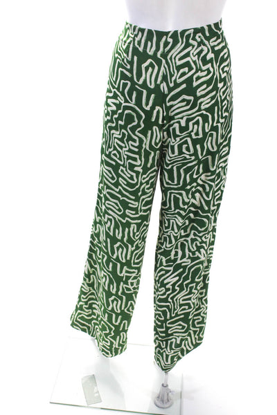 Resa Women's Sweat Heart Neckline Two Piece Tank Pant Set Green Size XS