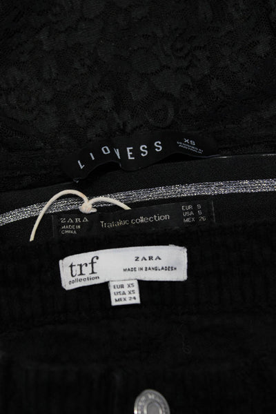 Trf Collection Zara Lioness Womens Corduroy Mini Skirt Black Size XS S Lot 3