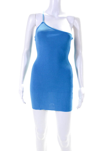 Atoir Womens Stretch One Strap Sleeveless Asymmetrical Mini Dress Blue Size XS/S