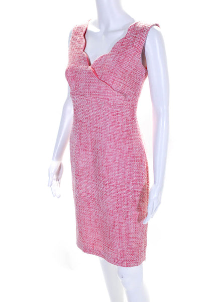 Karl Lagerfeld Women's Scallop Neck Sleeveless Slit A-Line Midi Dress Pink Size