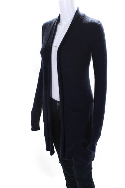 Calypso Saint Barth Women's Round Long Sleeves Cashmere Cardigan Blue Size XS