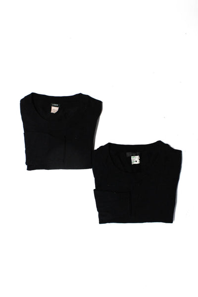 J Crew Womens Crew Neck Long Sleeve Sweaters Tops Black Size XXS Lot 2