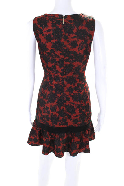 Karl Lagerfeld Women's V-Neck Sleeveless Drop Waist Bow Mini Dress Floral Size 0