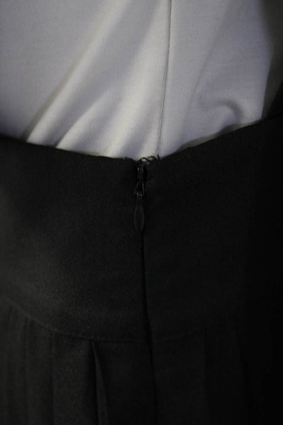 English Factory Womens Pleated V-Neck Sleeveless Zip Up Romper Black Size S