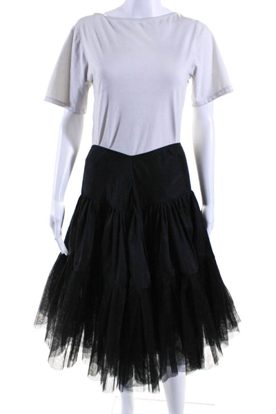 Style Paris Womens Knee Length Tulle A Line Skirt Black Size Small