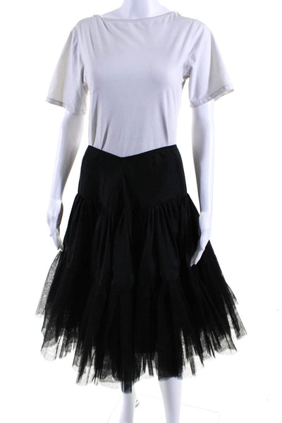 Style Paris Womens Knee Length Tulle A Line Skirt Black Size Small