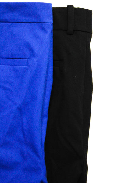 J Crew Womens Pleated Straight Leg Campbell Martie Pants Black Blue Size 2 Lot 2