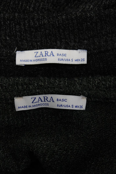 Zara Womens Trouser Pants Knit Shirts Orange Blue Gray Size Small Medium Lot 5