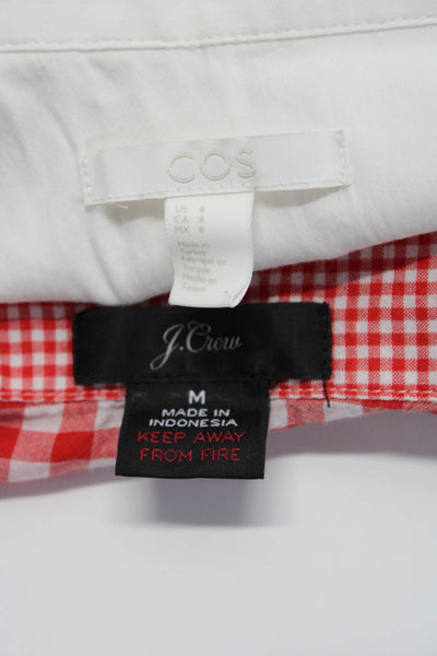 J Crew Cos Womens Button Down Shirts Red White Size Medium 8 Lot 2