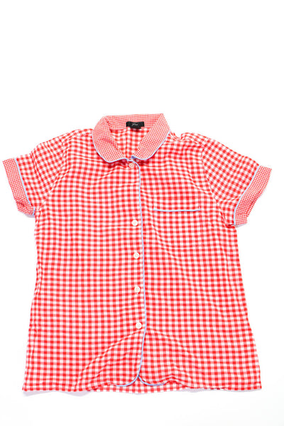 J Crew Cos Womens Button Down Shirts Red White Size Medium 8 Lot 2