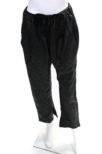 Zara Womens Faux Leather Joggers Pants Canvas Splatter Jacket Medium Large Lot 2