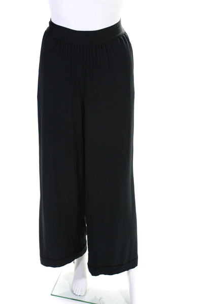 We Wore What Womens High Waist Wide Leg Jersey Pants Black Size Large