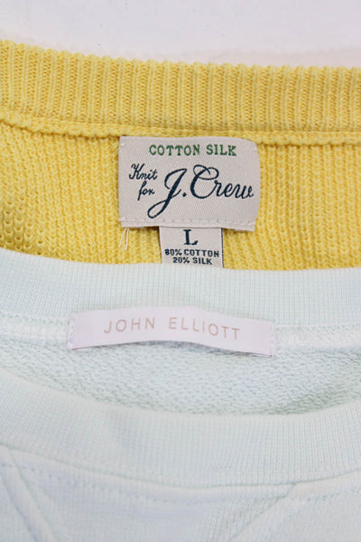 J Crew John Elliott Womens Scoop Neck Sweaters Yellow Mint Green 0 Large Lot 2