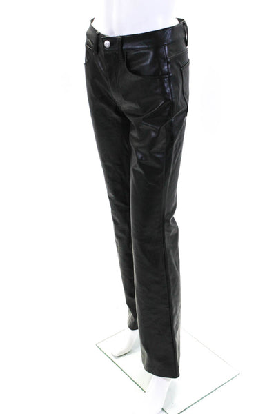 ALC Womens Zipper Fly High Rise Faux Leather Flare Leg Pants Black Size 2