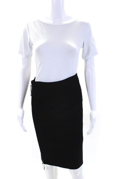 Ralph Lauren Black Label Womens Side Zip Knee Length Pencil Skirt Black Size 4