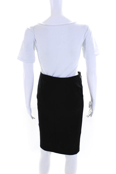 Ralph Lauren Black Label Womens Side Zip Knee Length Pencil Skirt Black Size 4