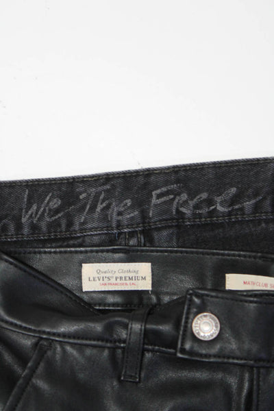 We The Free Levi's Womens Pants Black Distress Straight Jeans Size 24 25 lot 2