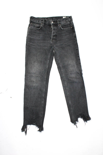 We The Free Levi's Womens Pants Black Distress Straight Jeans Size 24 25 lot 2