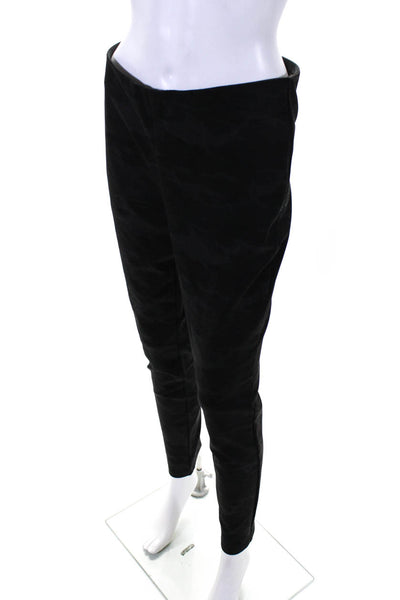 Adrienne Vittadini Womens Elastic Waistband Camouflage Leggings Black Size 8