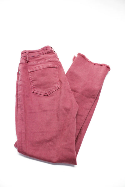 Jonathan Simkhai Womens Organic Cotton Denim Straight Leg Jeans Red Size 25